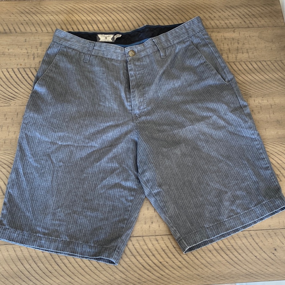 Men’s Volcom Shorts, gray with black pinstripe